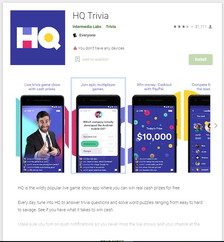 HQ Trivia Android Apps