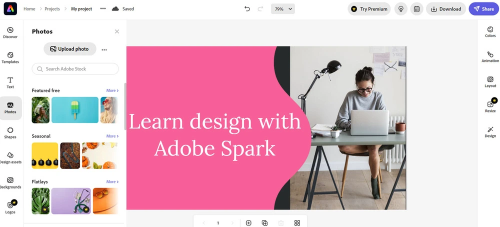 Adobe Spark Designing Tool