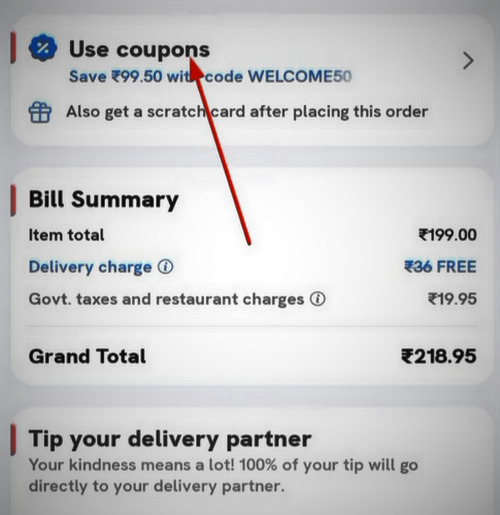 Use Zomato Coupon