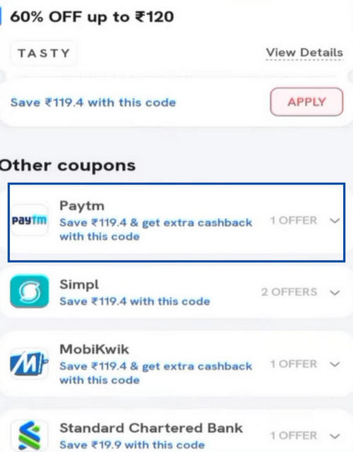 Zomato 60 percent instant discount by paying from Paytm Wallet