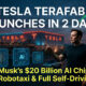 Tesla Terafab AI chip factory launch March 2026 with Elon Musk and glowing AI chips for Robotaxi and